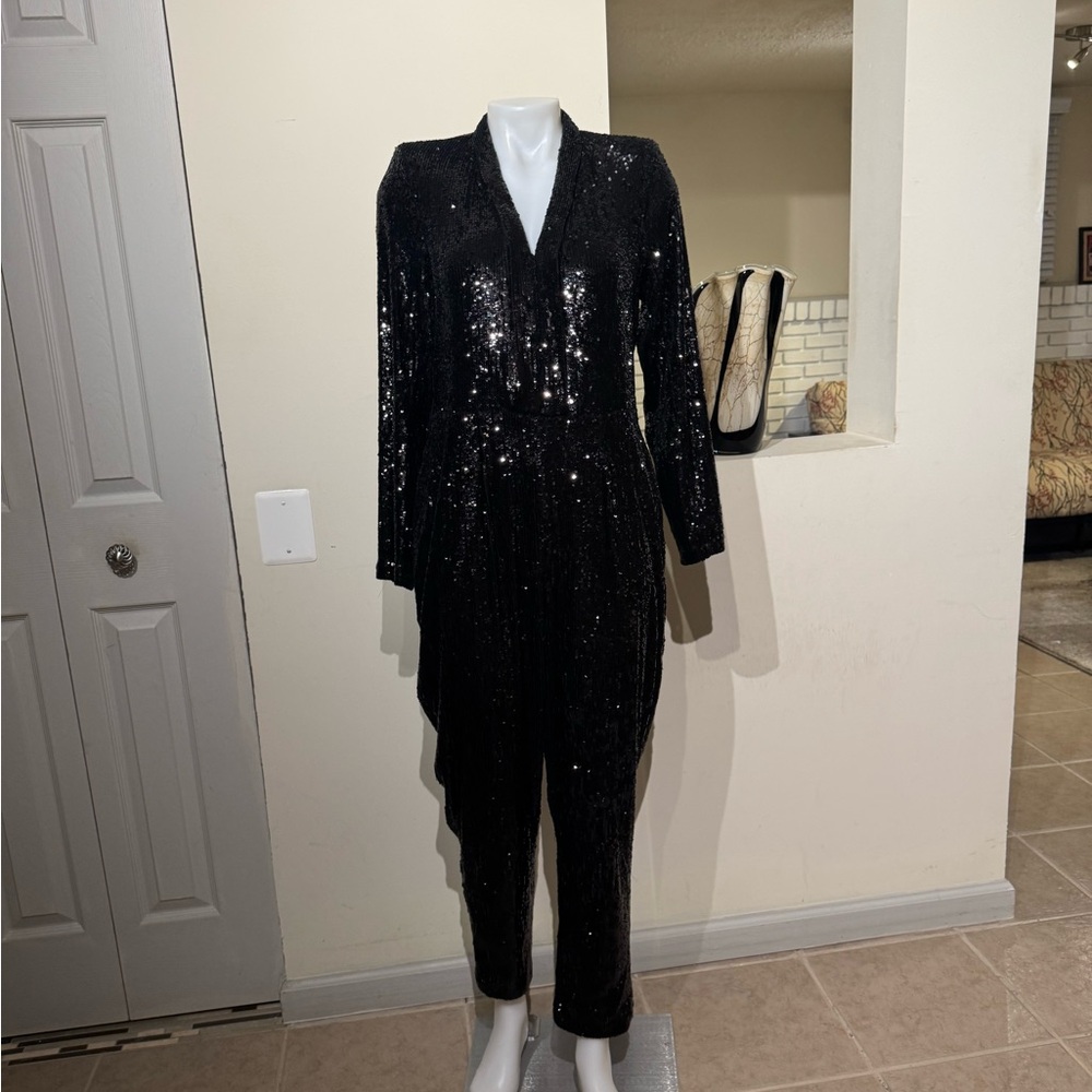 Express Black Sequin Jumpsuit